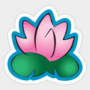 Pink Lotus on Lily Pads Sticker